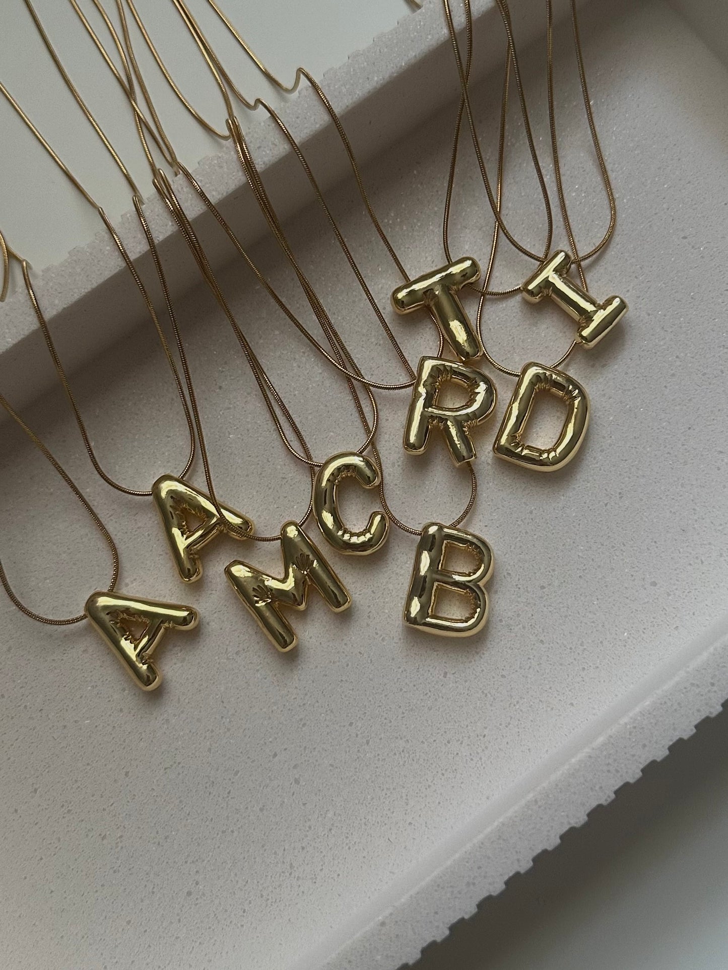 Bubble Initial Necklace